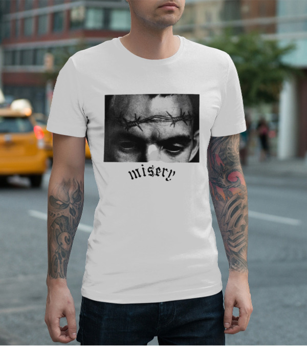 Misery Barbed Wire Forehead Face T-Shirt