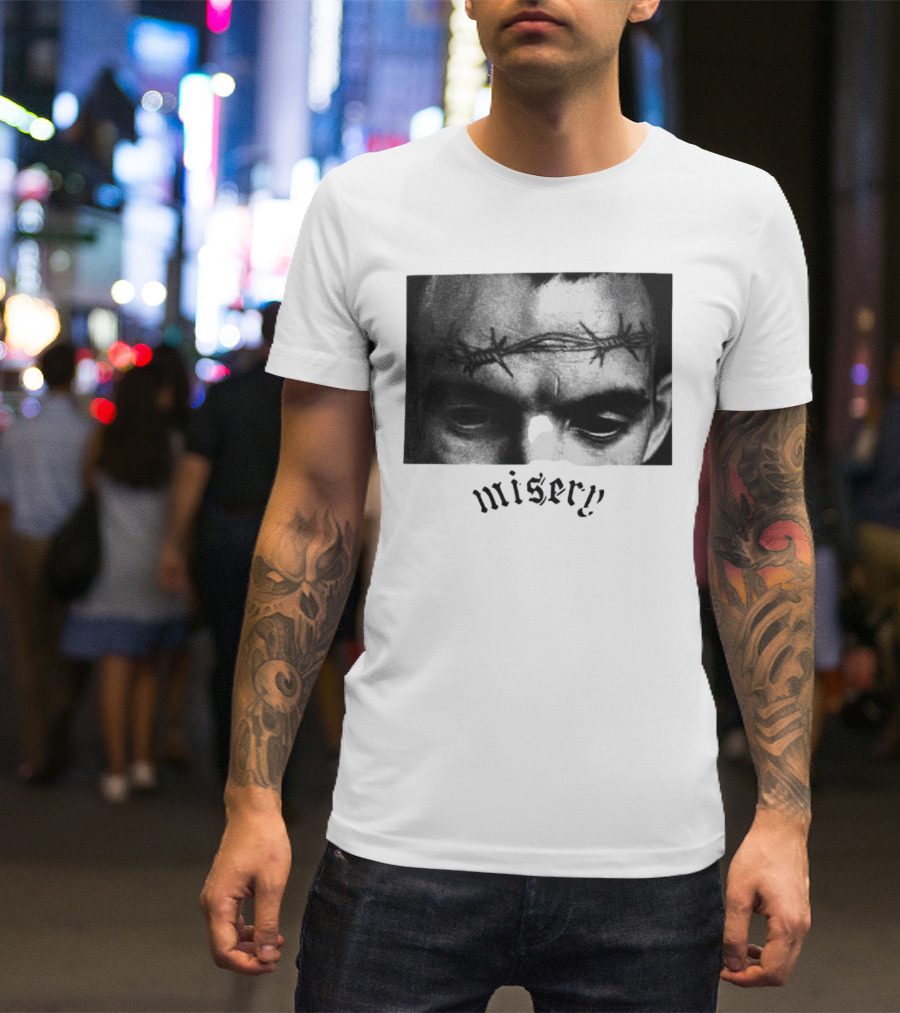 Misery Barbed Wire Forehead Face T-Shirt