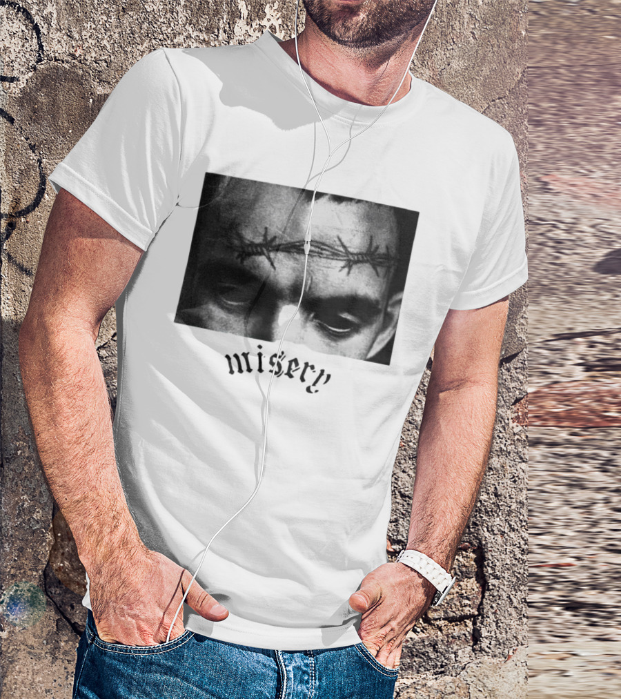 Misery Barbed Wire Forehead Face T-Shirt