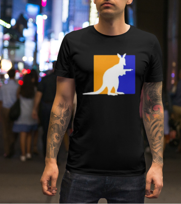 Thunder Down Under Kangaroo With Gun Australia T-Shirt
