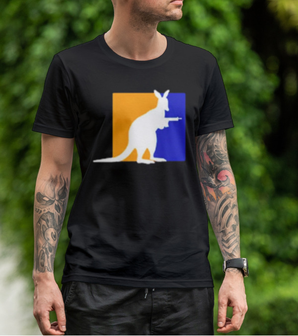Thunder Down Under Kangaroo With Gun Australia T-Shirt