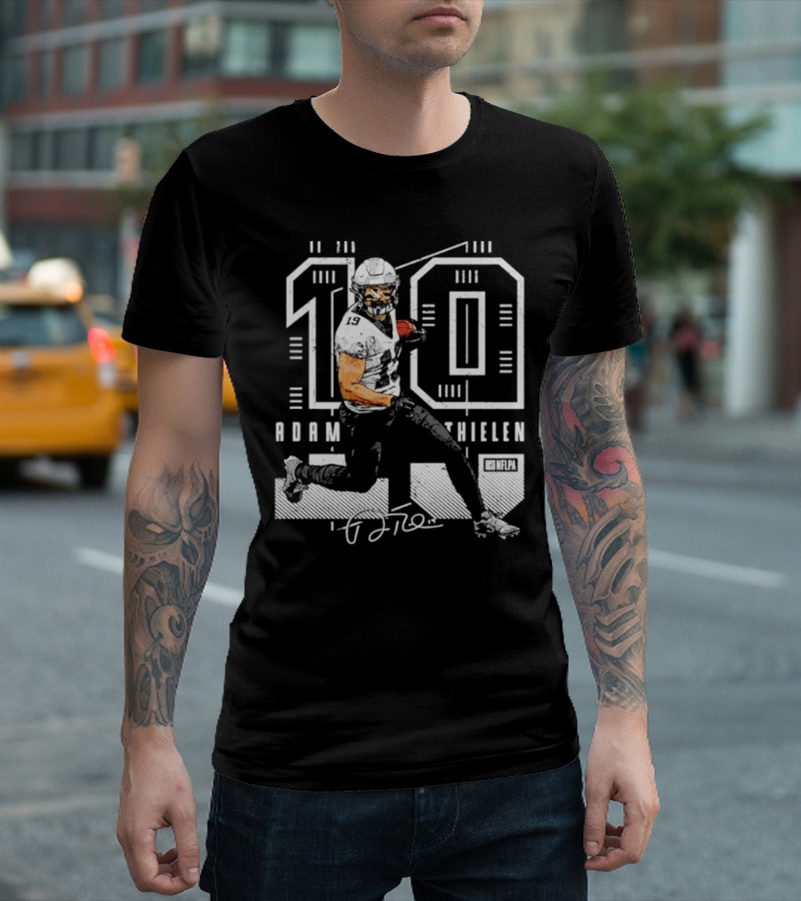 Adam Thielen Number 19 Carolina NFLPA Football Future T-Shirt