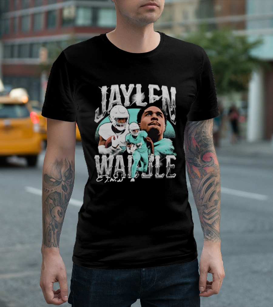 Jaylen Waddle Miami Dolphins Signature J.W T-Shirt