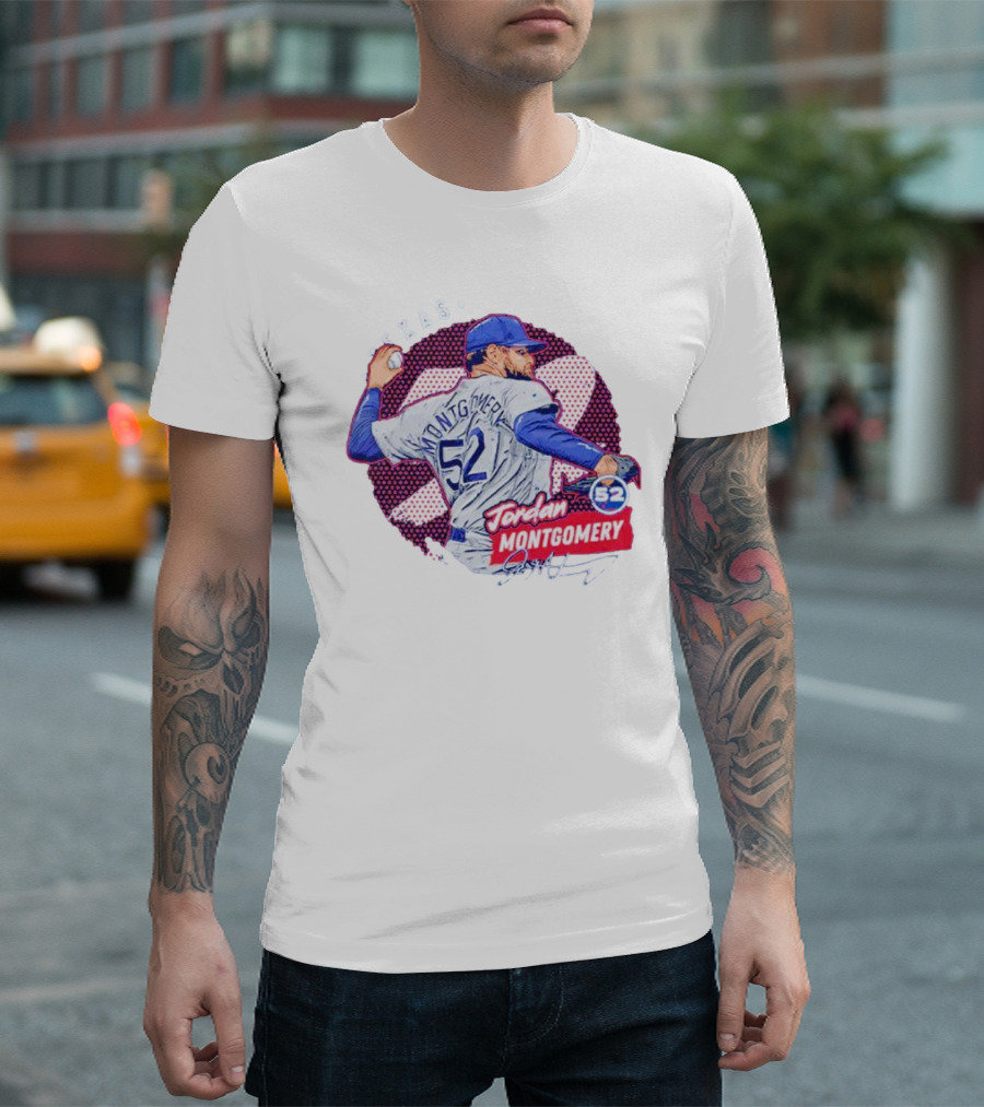 Jordan Montgomery Texas Baseball 52 Signature T-Shirt