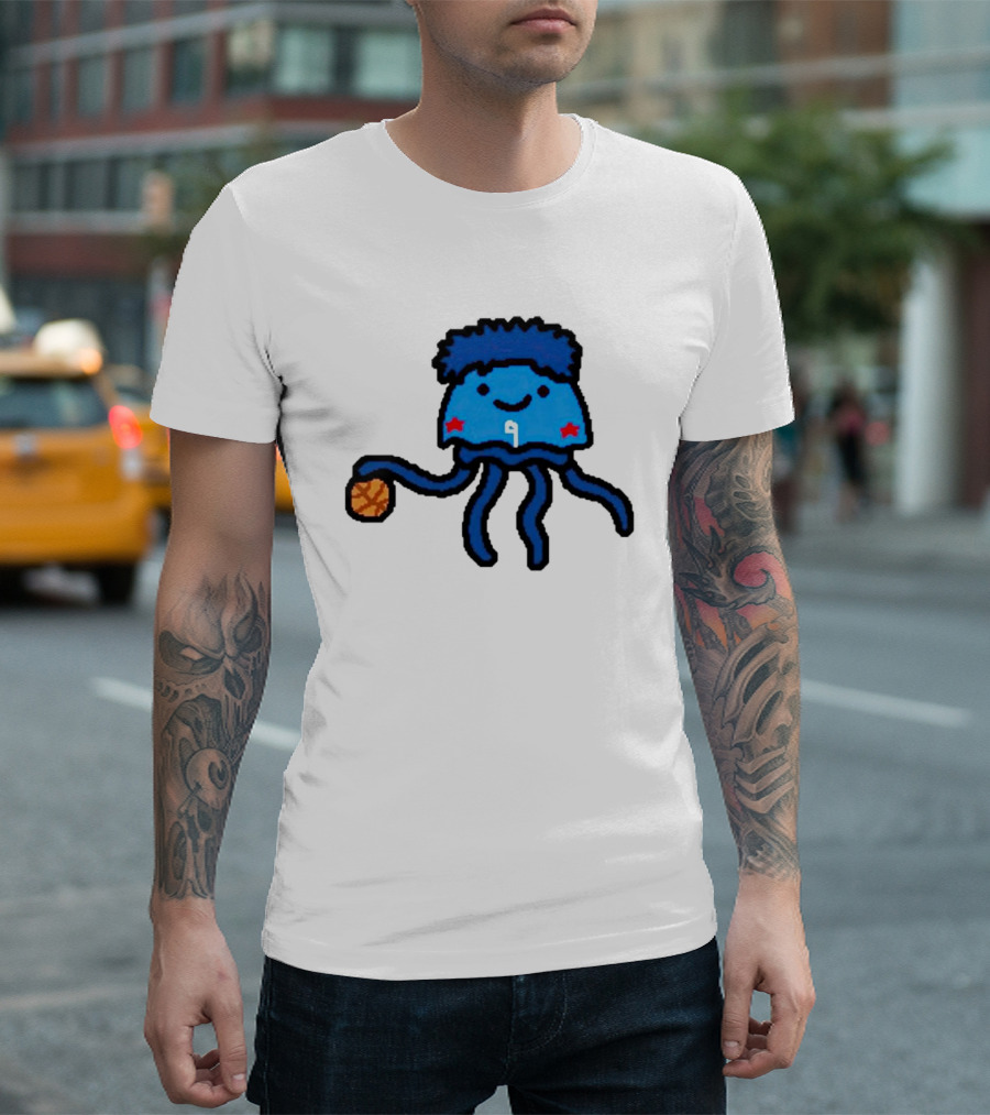 Kelly Oubre Jr Cartoon Jellyfish Basketball Star T-Shirt