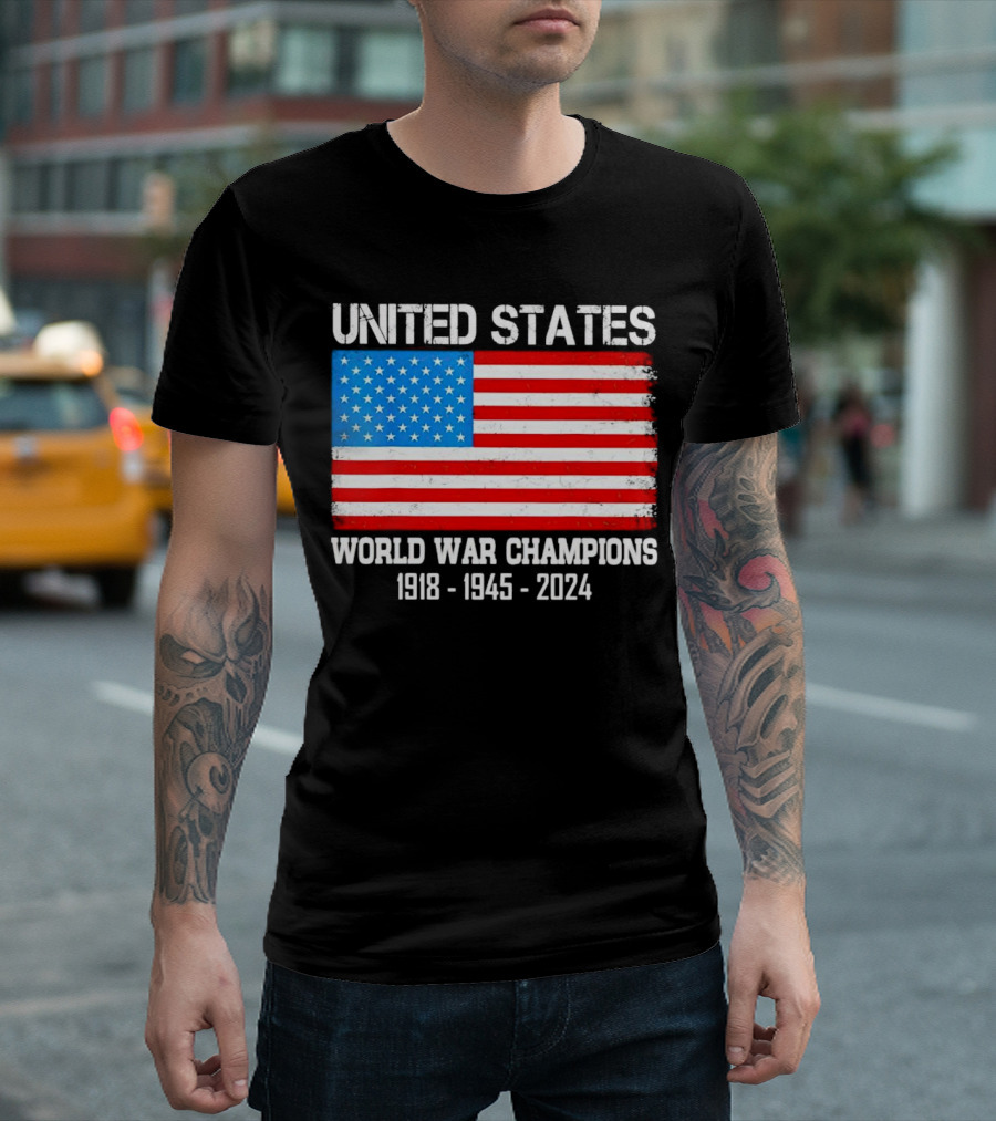 United States Flag World War Champions 1918 1945 T-Shirt