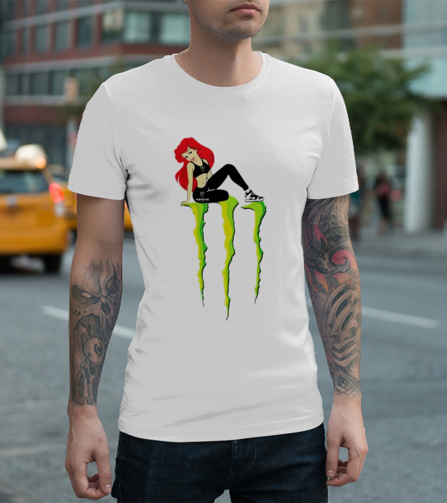 Ariel Monster Energy Logo Crossover T-Shirt