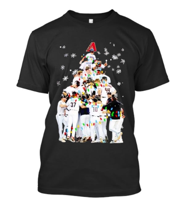 Arizona Diamondbacks Baseball Team Christmas Tree With Logo And Players T-Shirt