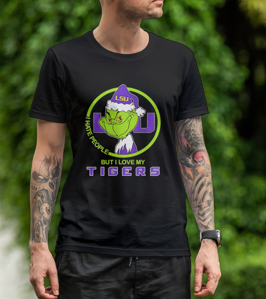 Grinch I Hate People But I Love My LSU Tigers T-Shirt