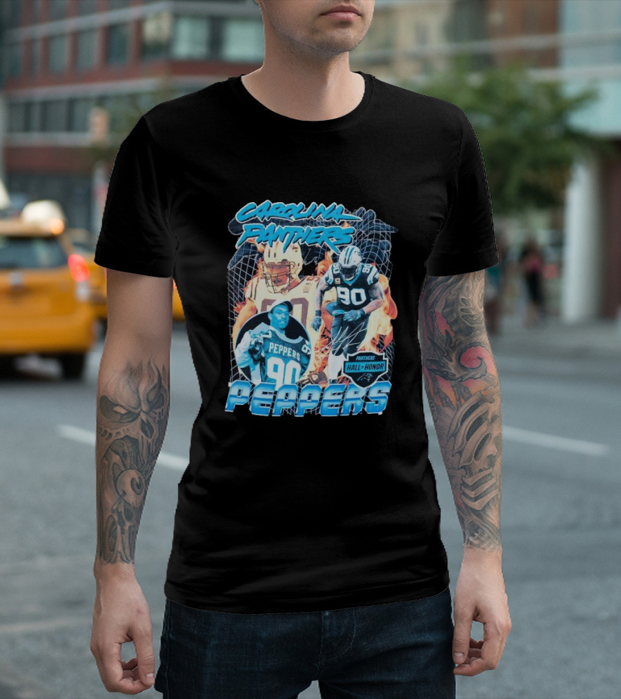 Carolina Panthers Julius Peppers Hall of Honor 90 T-Shirt