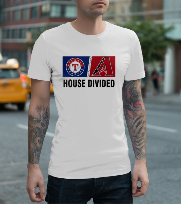 Texas Rangers Arizona Diamondbacks House Divided T-Shirt