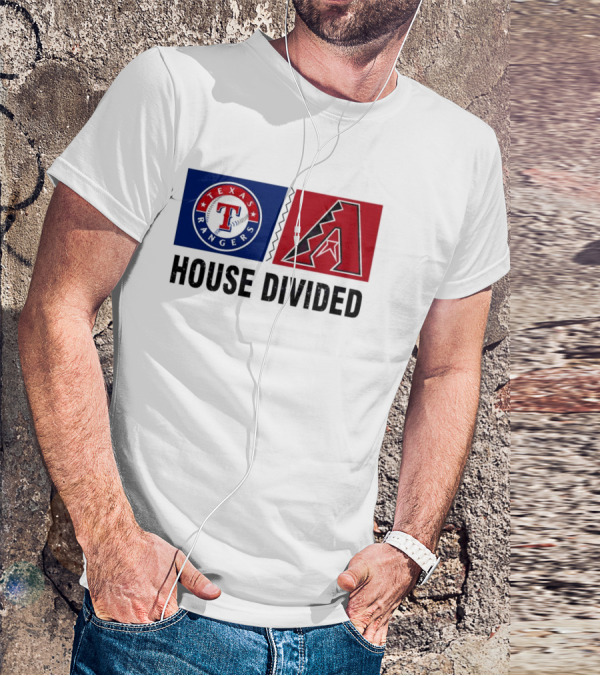 Texas Rangers Arizona Diamondbacks House Divided T-Shirt