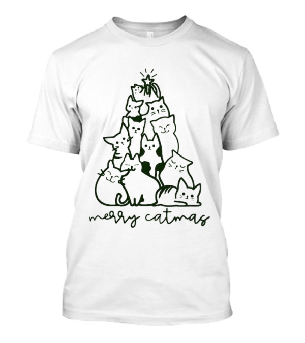 Merry Catmas Cats Christmas Tree T-Shirt