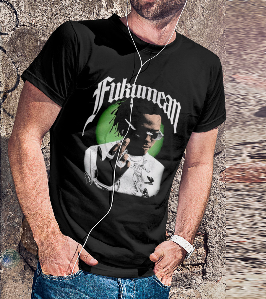 Fukumean 90s Vintage Hip Hop Style With Green Aura T-Shirt