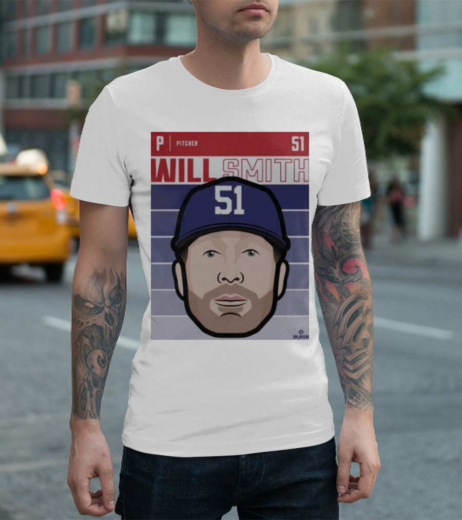 Will Smith Pitcher 51 Texas Fade Baseball T-Shirt