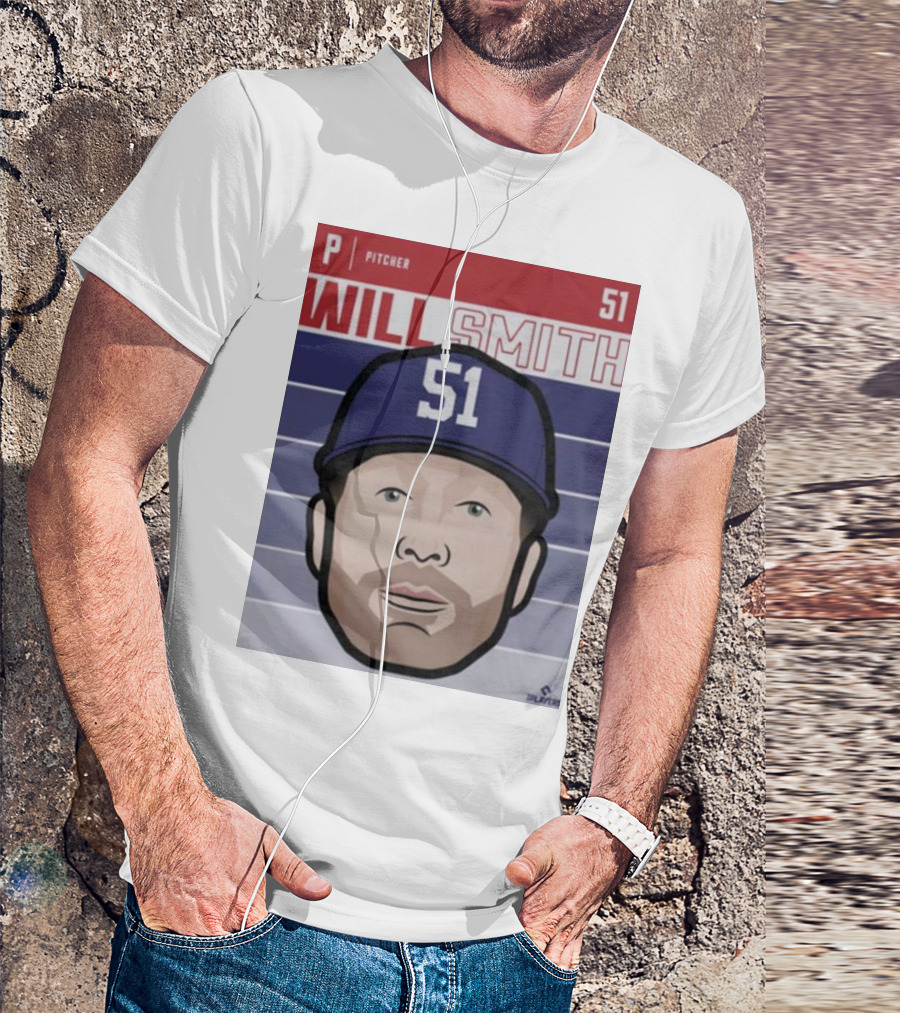 Will Smith Pitcher 51 Texas Fade Baseball T-Shirt