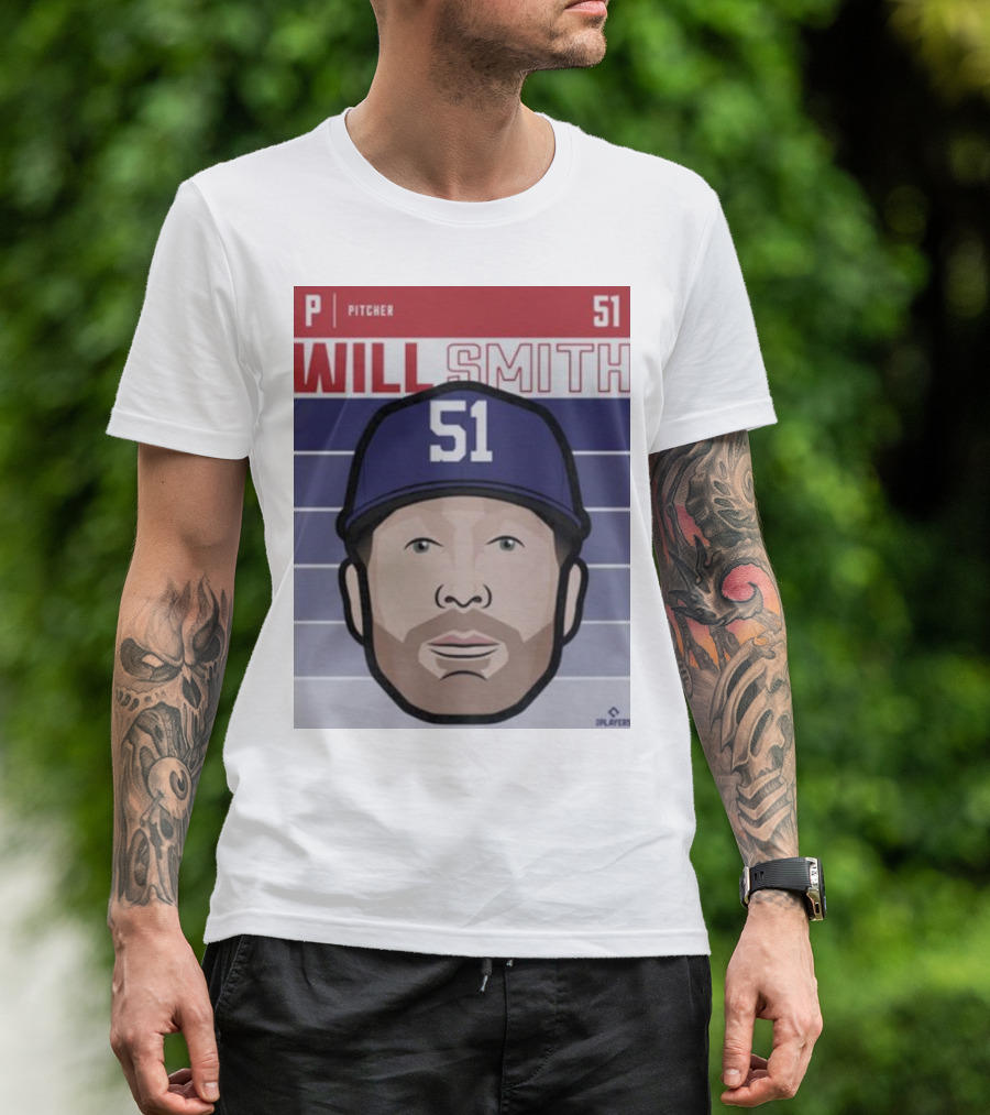 Will Smith Pitcher 51 Texas Fade Baseball T-Shirt