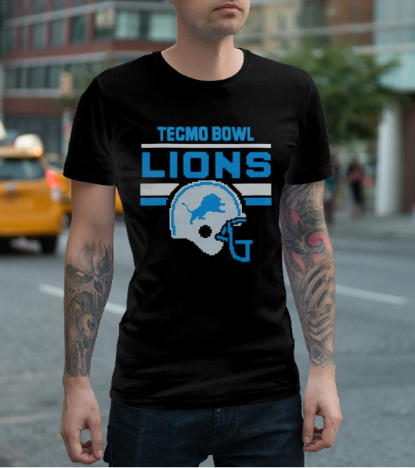 Tecmo Bowl Lions Helmet Detroit T-Shirt