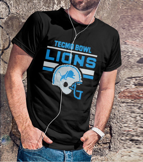 Tecmo Bowl Lions Helmet Detroit T-Shirt