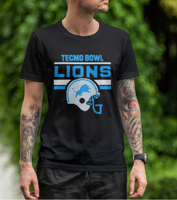 Tecmo Bowl Lions Helmet Detroit T-Shirt