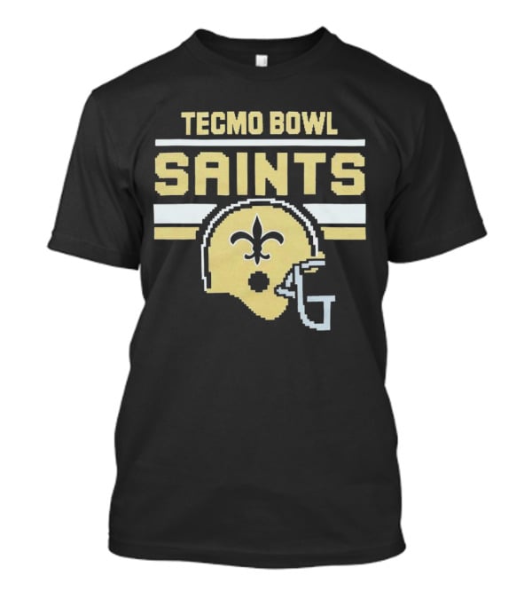 Tecmo Bowl Saints New Orleans Retro Football Helmet T-Shirt
