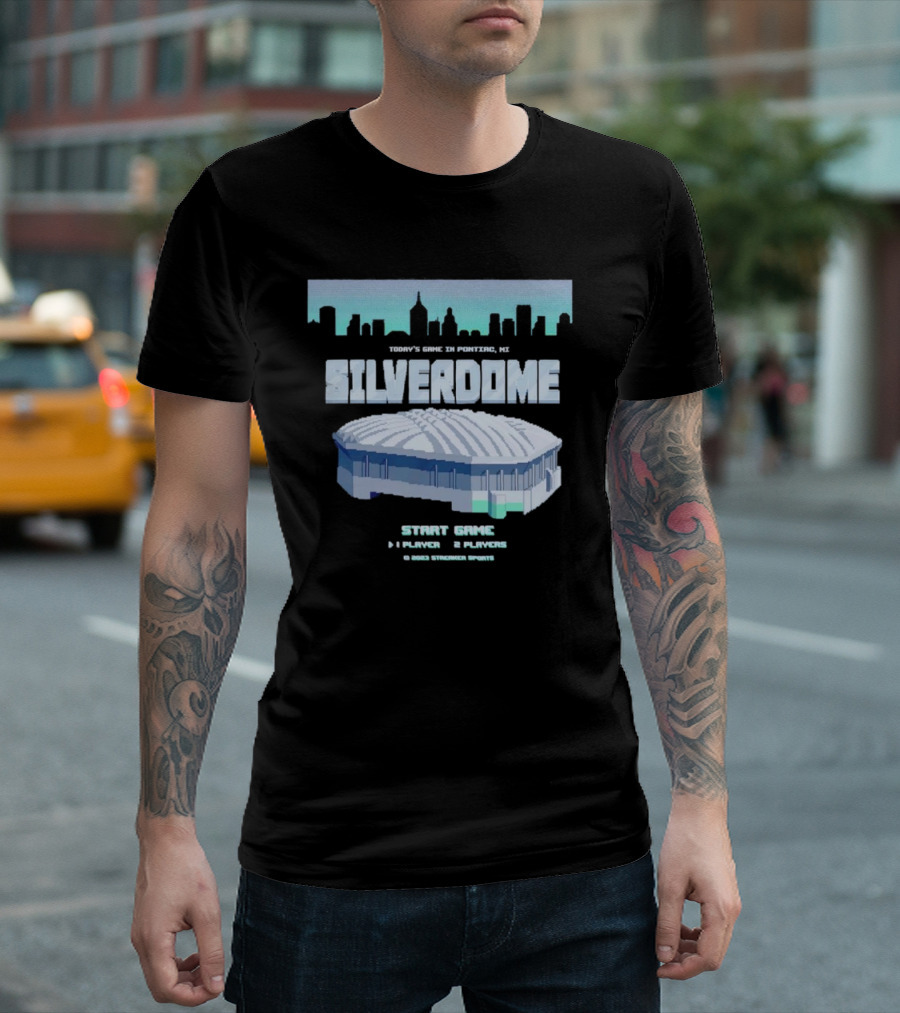 Silverdome 8-Bit Today's Game in Pontiac MI Start Game 1 Player 2 Players T-Shirt
