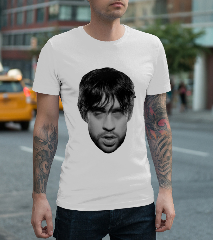 Bad Bunny Baticano Monochrome Face T-Shirt