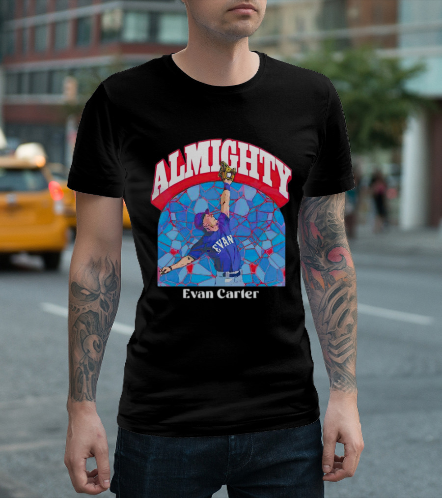 Evan Carter Almighty Baseball Texas T-Shirt