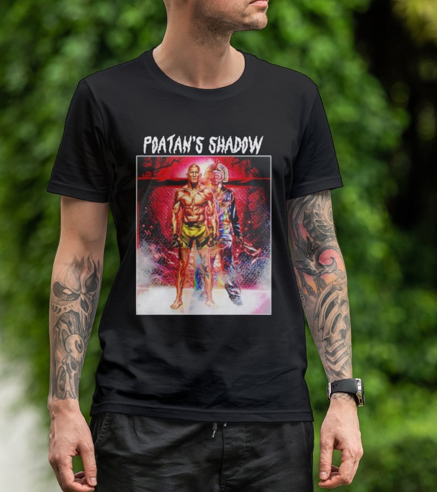 Poatan's Shadow Dual Persona Warrior In Fight Arena T-Shirt