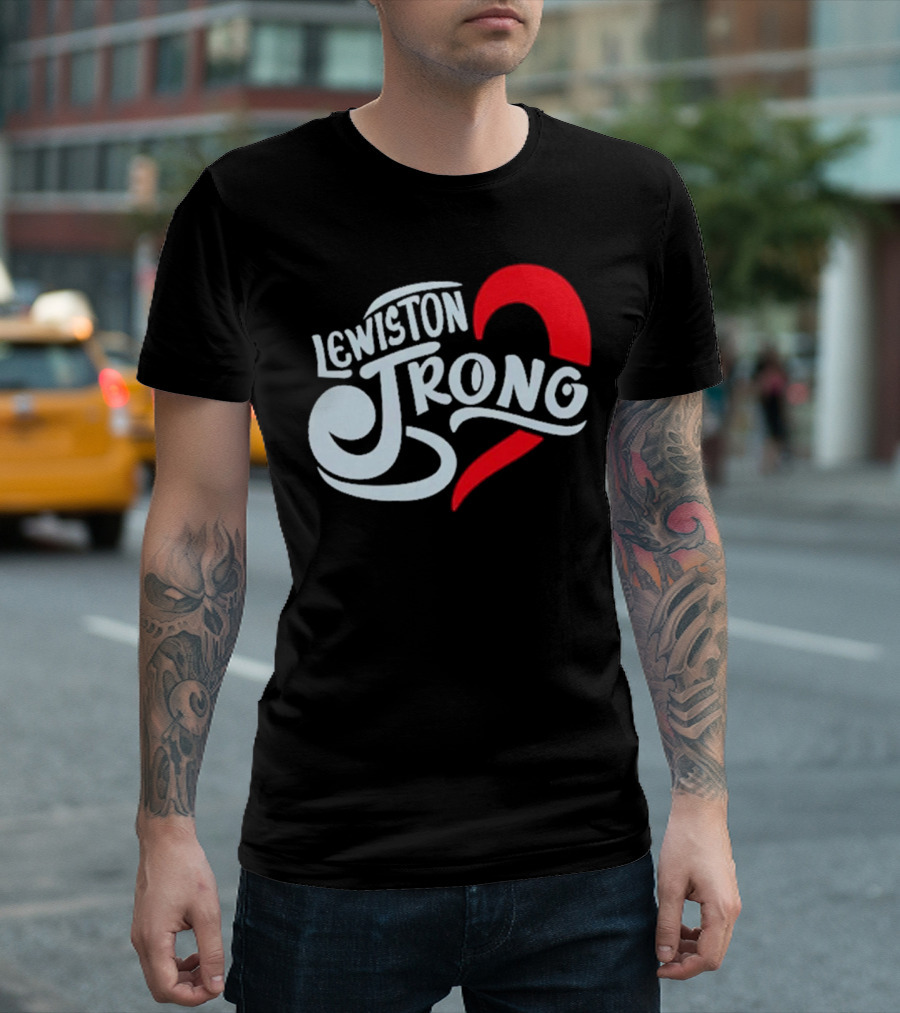 Lewiston Strong Heart Symbol Maine Resilience T-Shirt