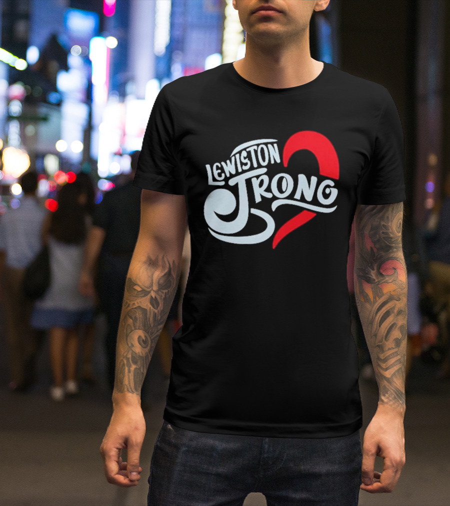 Lewiston Strong Heart Symbol Maine Resilience T-Shirt