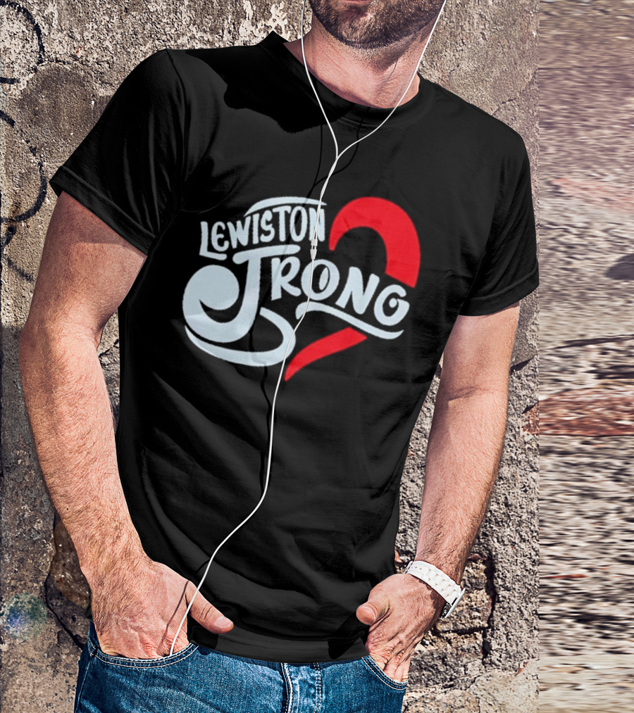 Lewiston Strong Heart Symbol Maine Resilience T-Shirt