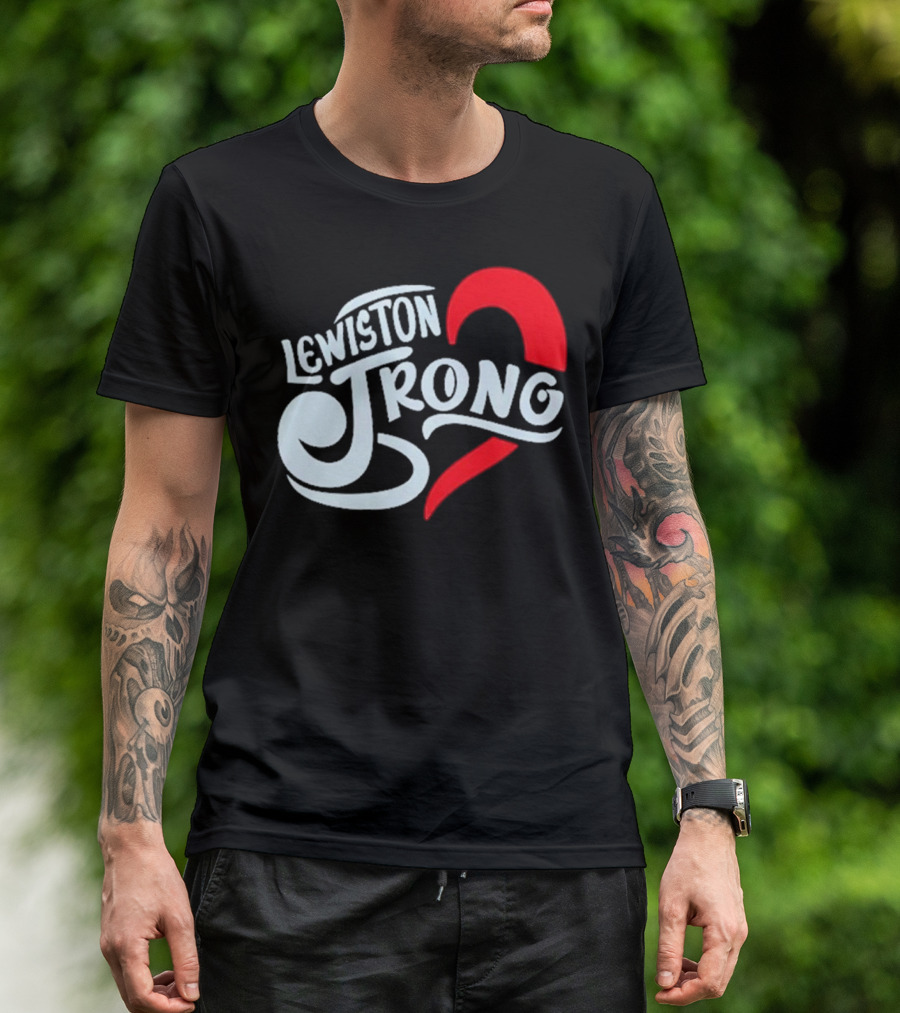 Lewiston Strong Heart Symbol Maine Resilience T-Shirt