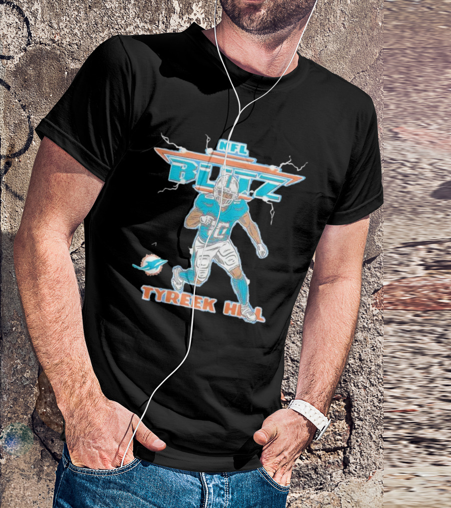Tyreek Hill NFL Blitz Miami Dolphins Electric Football T-Shirt