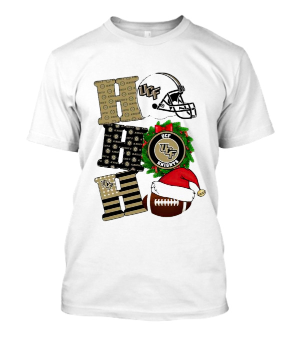 UCF Knights Christmas Helmet Wreath Football Holiday Cheer T-Shirt