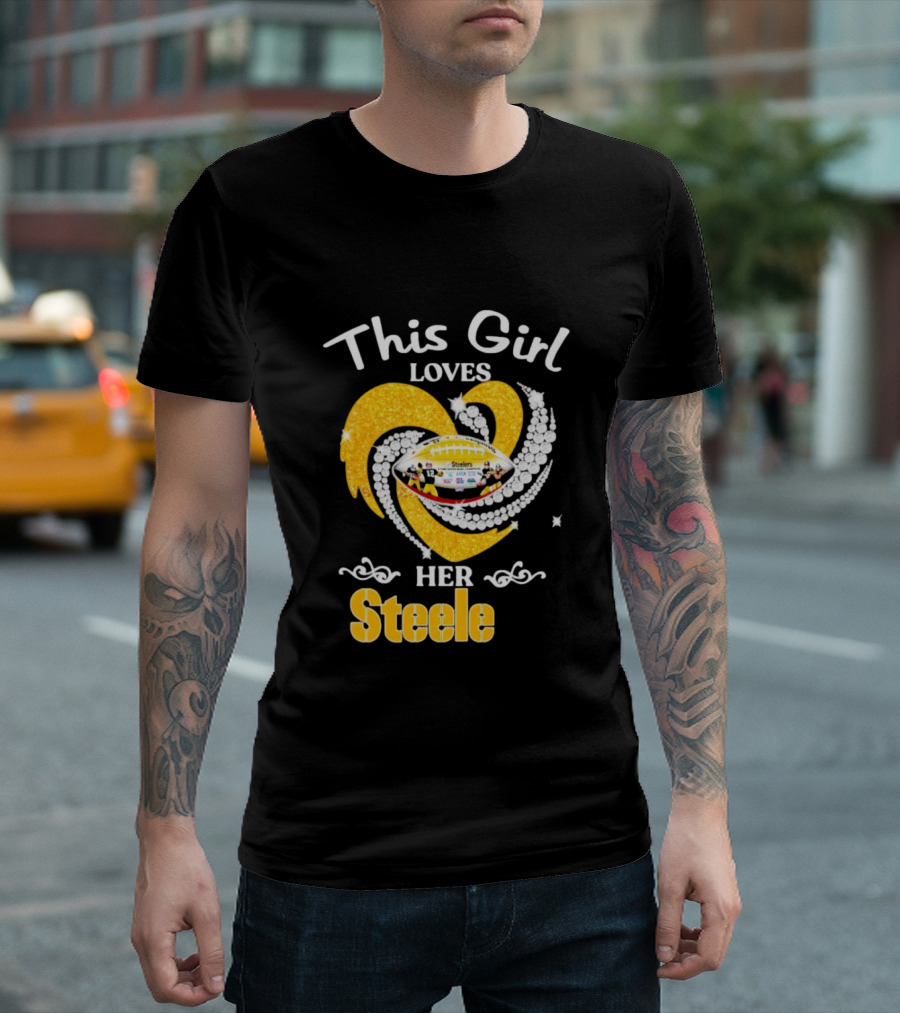 This Girl Loves Her Steelers Heart Football Fan Love T-Shirt