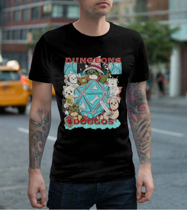 Dungeons Doggos Adventures With Magic Dice And Wizards T-Shirt