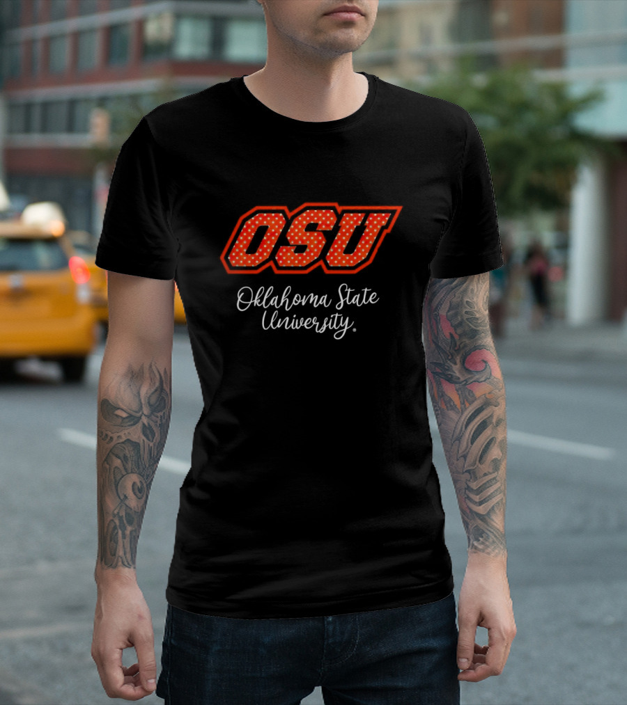 OSU Oklahoma State University Polkadot T-Shirt