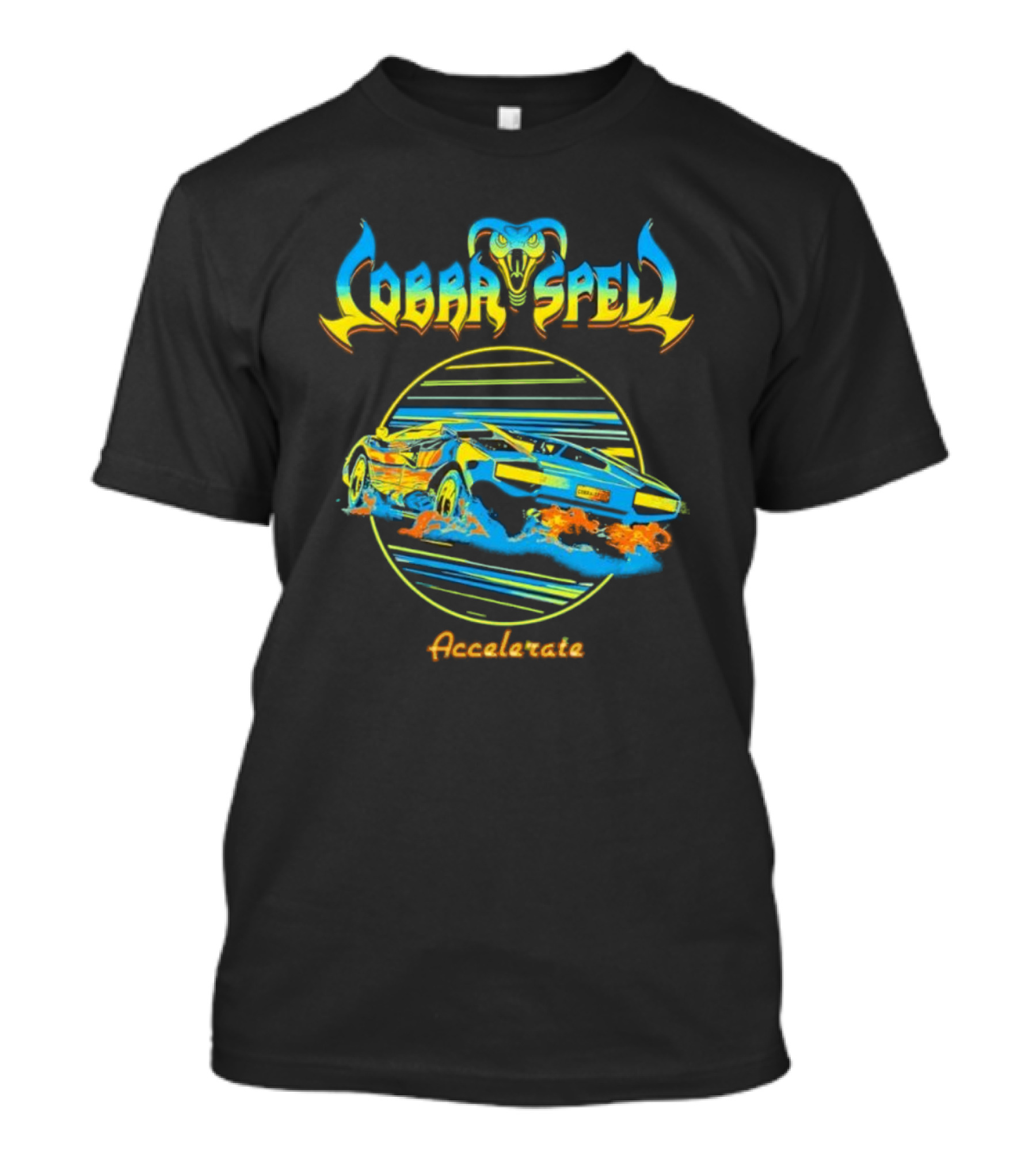 Cobra Spell Accelerate Neon Cobra And Racing Car T-Shirt