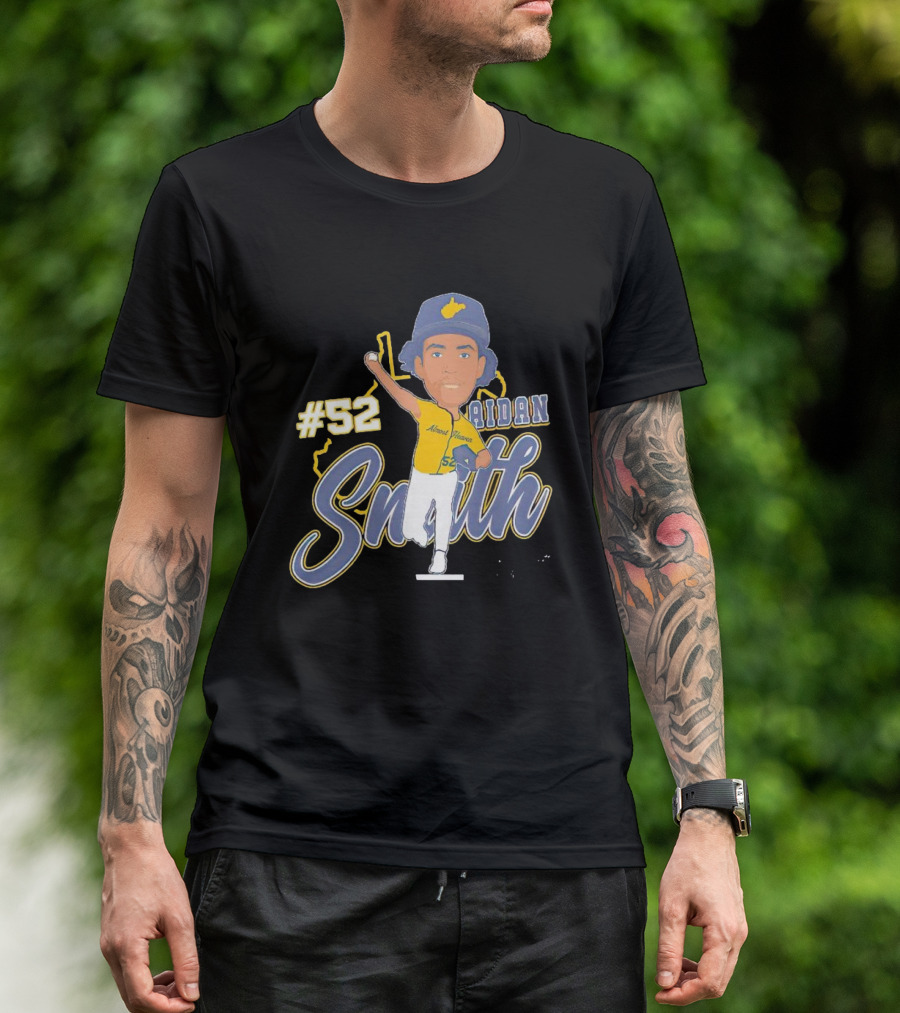 52 Aidan Smith Mountaineers Caricature Signature T-Shirt