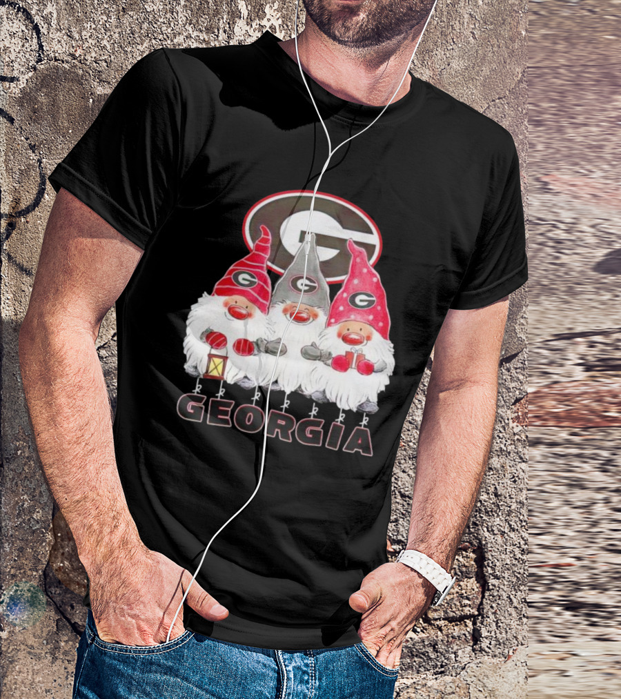 Georgia Bulldogs Christmas Gnome Trio T-Shirt