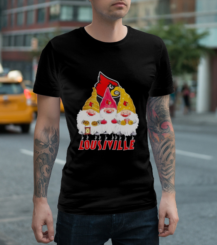 Louisville Cardinals Christmas Gnomies T-Shirt