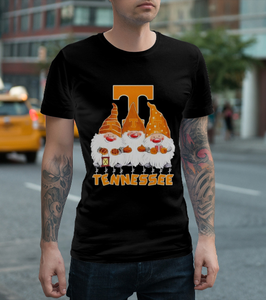 Tennessee Volunteers Christmas Gnomies with Orange T T-Shirt