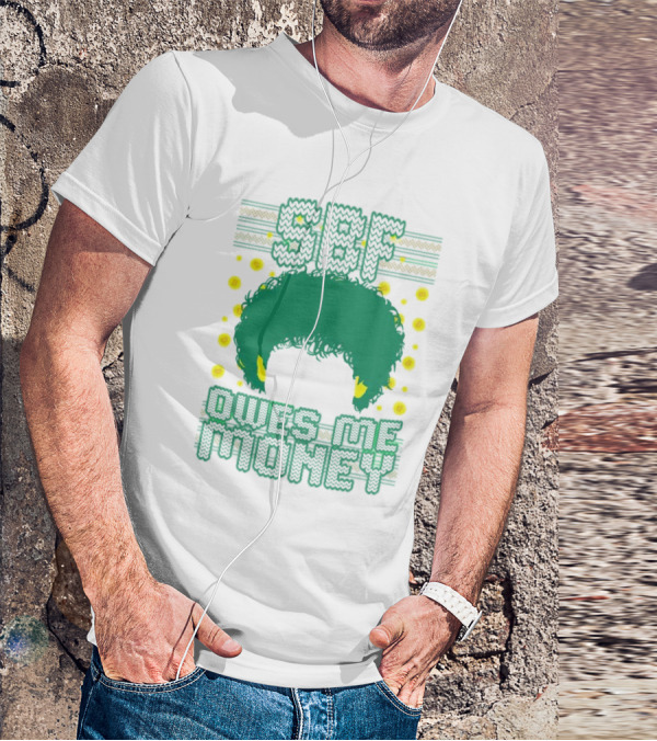 SBF Owes Me Money Christmas Sweater Style Green Hair Pixels T-Shirt