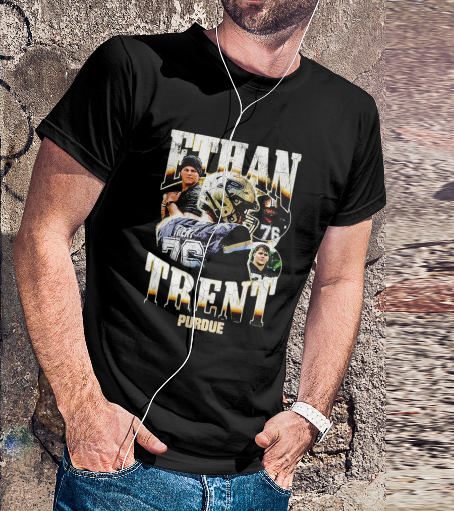 Ethan Trent Purdue Picture Collage 76 Football T-Shirt