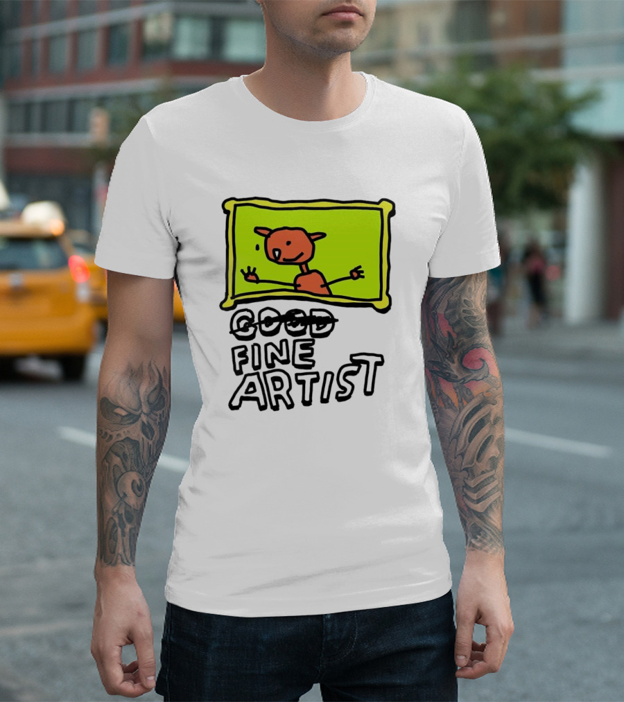 Good Fine Artist Drawing in Frame T-Shirt