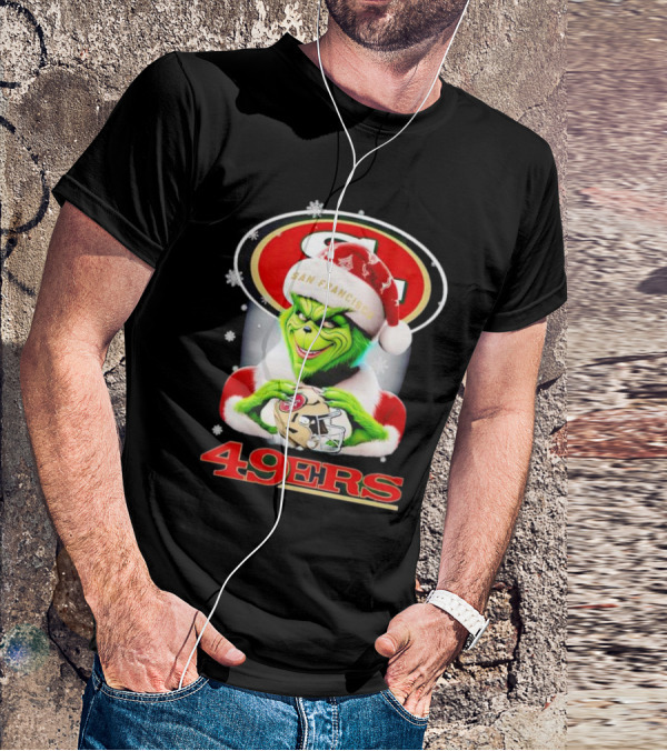 Grinch San Francisco 49ers Christmas Football T-Shirt