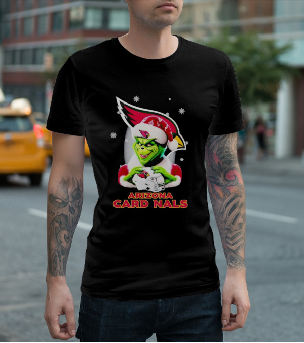 Grinch Arizona Cardinals Christmas Football Fan Festivities T-Shirt