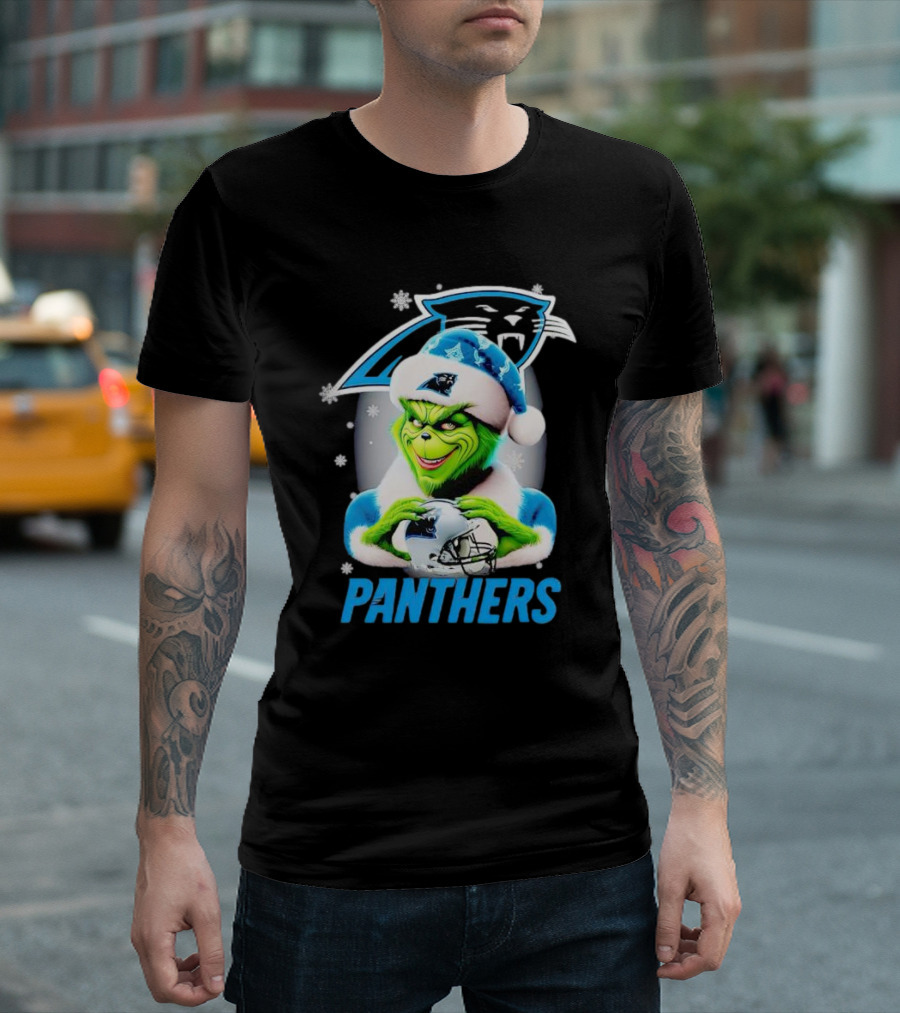 Grinch Carolina Panthers Christmas Fan T-Shirt