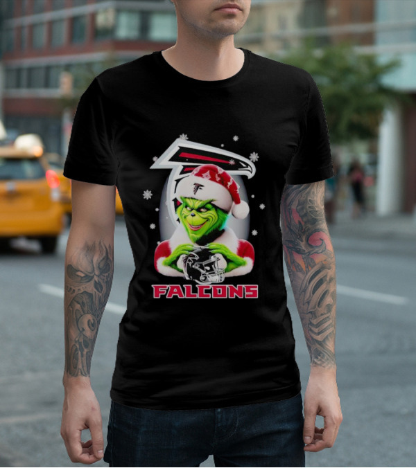Grinch Christmas Atlanta Falcons Football Fan Holiday T-Shirt